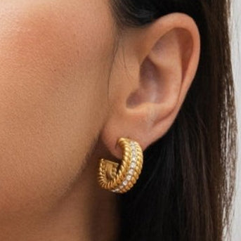 Brinco de Argola Duo Love Banhado em Ouro 18k