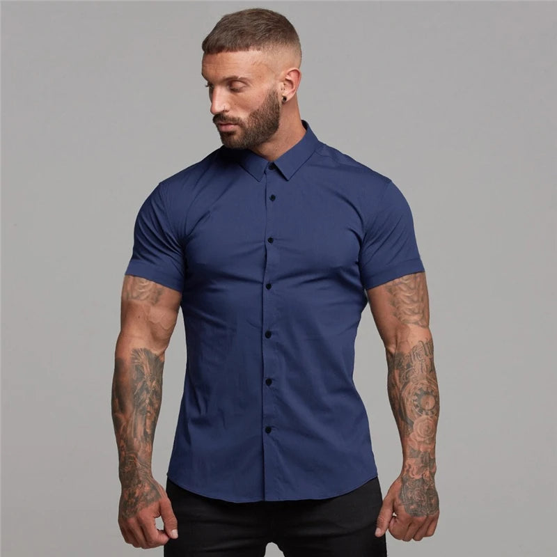 Compre 1 Leve 2 | Camisa Ultra Tech Social Manga Curta - Anti Amassado