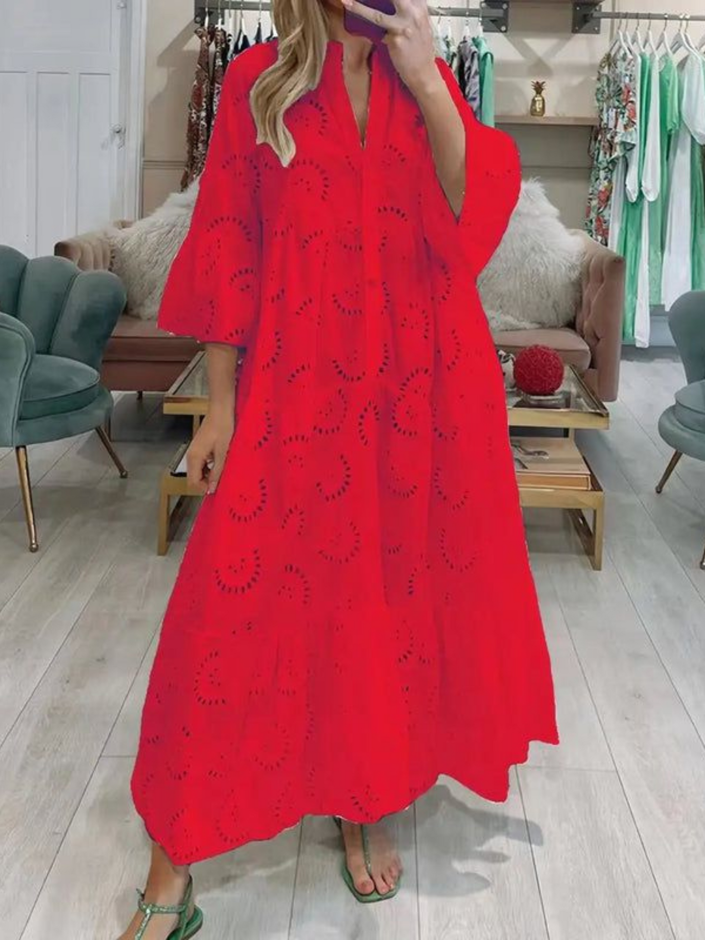 Vestido Longo Verão Com Mangas Lezi