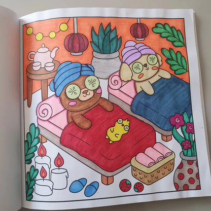 Livro Comfy Days de Colorir e Pintar 24 Páginas 120g