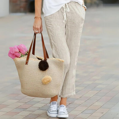 Calça Feminina De Algodão Manu