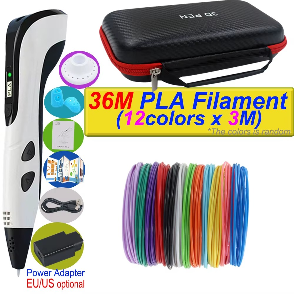 Caneta de Impressão 3D com Tela LCD e Filamento Incluso