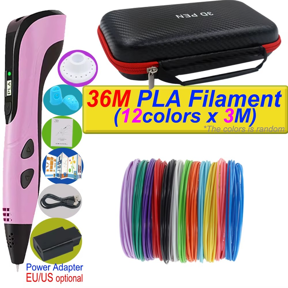 Caneta de Impressão 3D com Tela LCD e Filamento Incluso