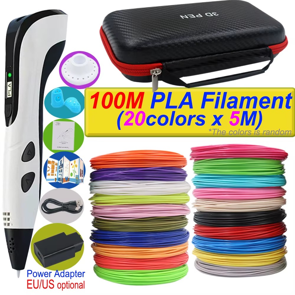Caneta de Impressão 3D com Tela LCD e Filamento Incluso