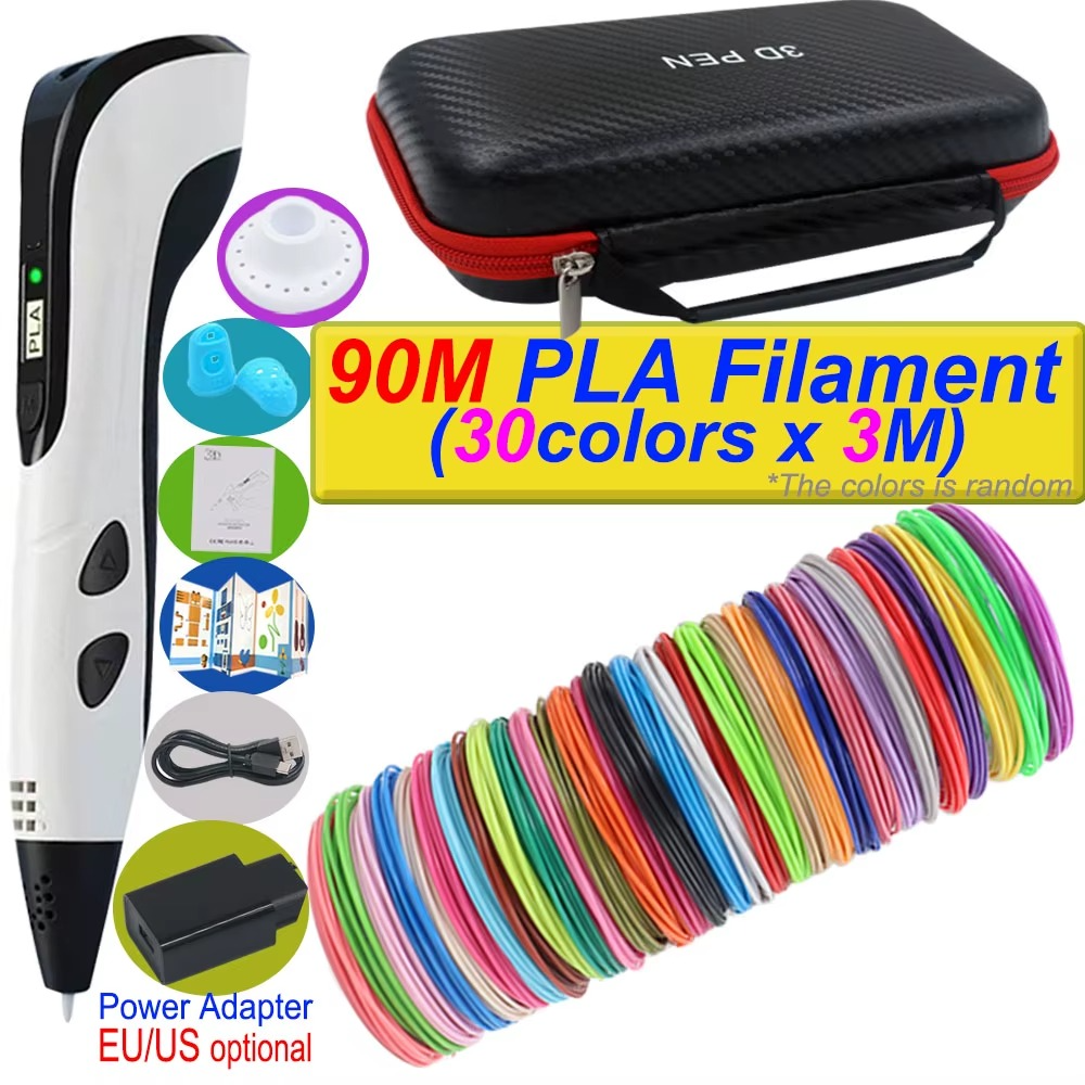 Caneta de Impressão 3D com Tela LCD e Filamento Incluso