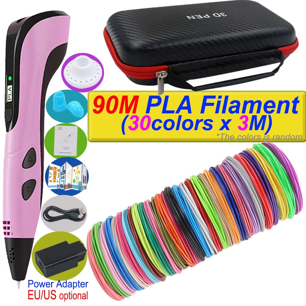 Caneta de Impressão 3D com Tela LCD e Filamento Incluso
