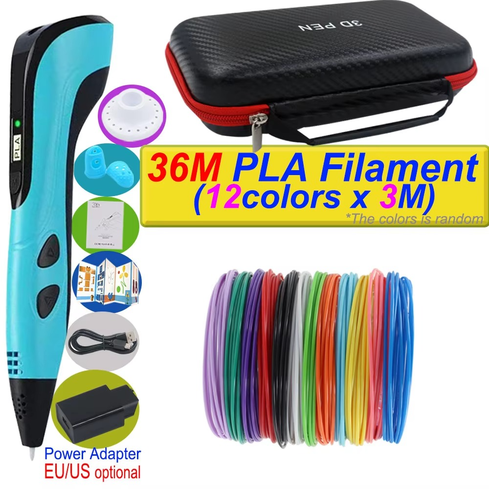 Caneta de Impressão 3D com Tela LCD e Filamento Incluso