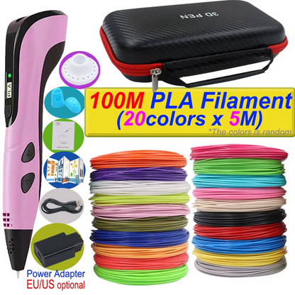 Caneta de Impressão 3D com Tela LCD e Filamento Incluso
