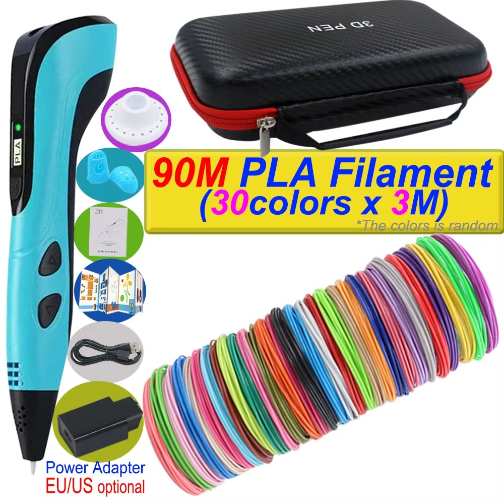 Caneta de Impressão 3D com Tela LCD e Filamento Incluso