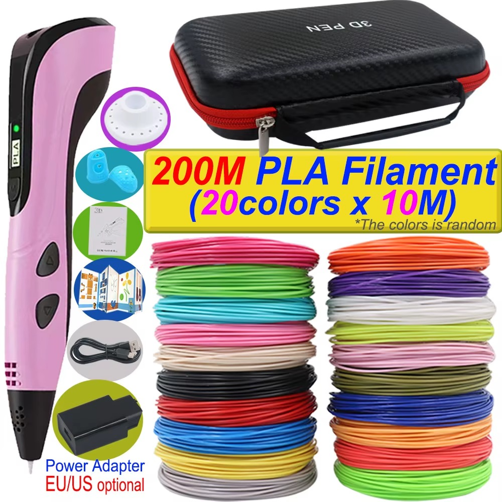 Caneta de Impressão 3D com Tela LCD e Filamento Incluso