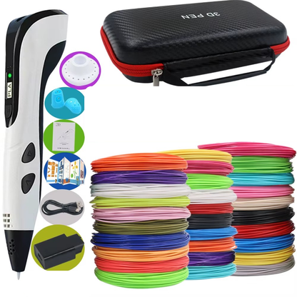 Caneta de Impressão 3D com Tela LCD e Filamento Incluso