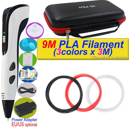 Caneta de Impressão 3D com Tela LCD e Filamento Incluso