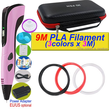 Caneta de Impressão 3D com Tela LCD e Filamento Incluso