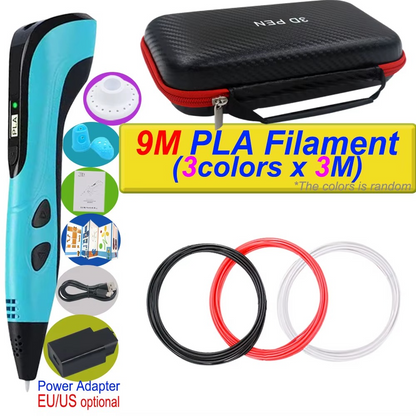 Caneta de Impressão 3D com Tela LCD e Filamento Incluso