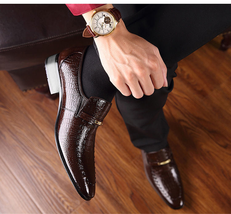 Sapato Social Masculino Mocassim de Couro - Aligator Style