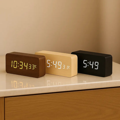 Relógio Digital de Mesa Despertador LED Decorativo