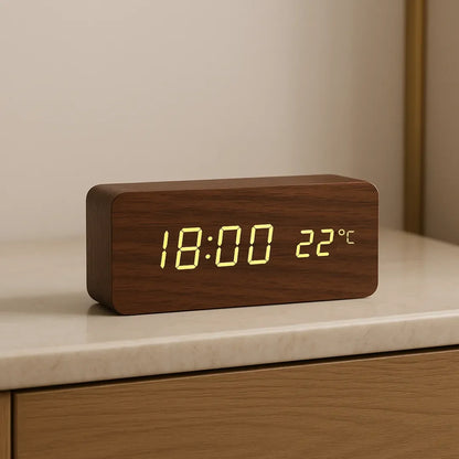 Relógio Digital de Mesa Despertador LED Decorativo