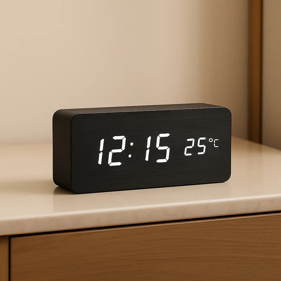 Relógio Digital de Mesa Despertador LED Decorativo