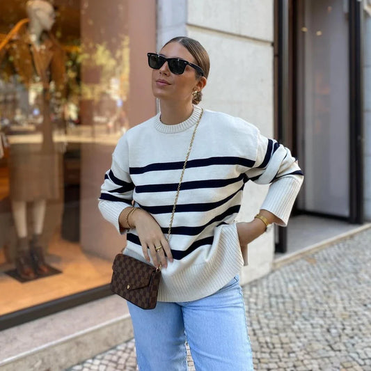 Suéter Listrado Feminino