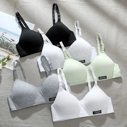 Kit 5 Sutiãs Feminino 90% Algodão Com Fecho  + 3 Aros Super Sonfortável