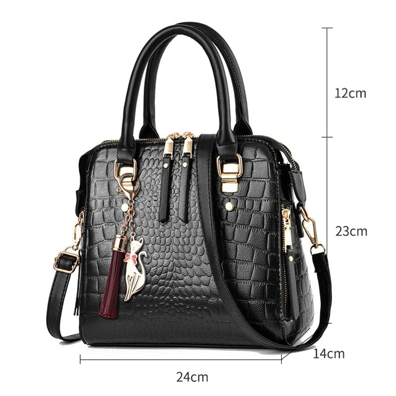 Bolsa Feminina de Couro em Relevo Crocodilo - Escala Luxo