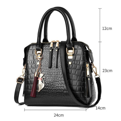 Bolsa Feminina de Couro em Relevo Crocodilo - Escala Luxo