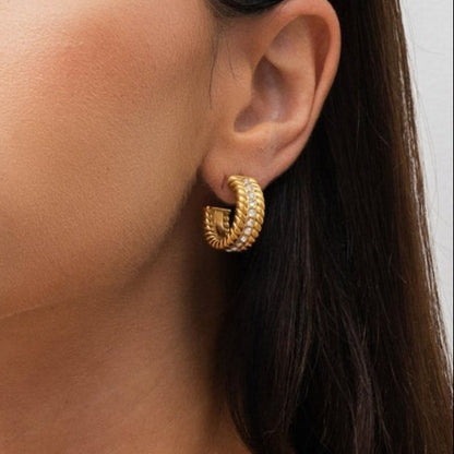 Brinco de Argola Duo Love Banhado em Ouro 18k