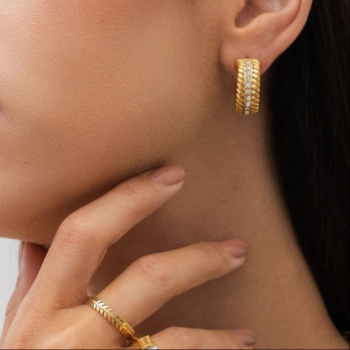 Brinco de Argola Duo Love Banhado em Ouro 18k