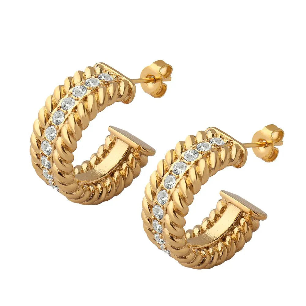 Brinco de Argola Duo Love Banhado em Ouro 18k