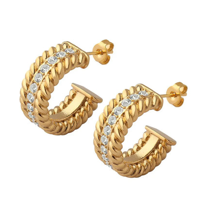 Brinco de Argola Duo Love Banhado em Ouro 18k
