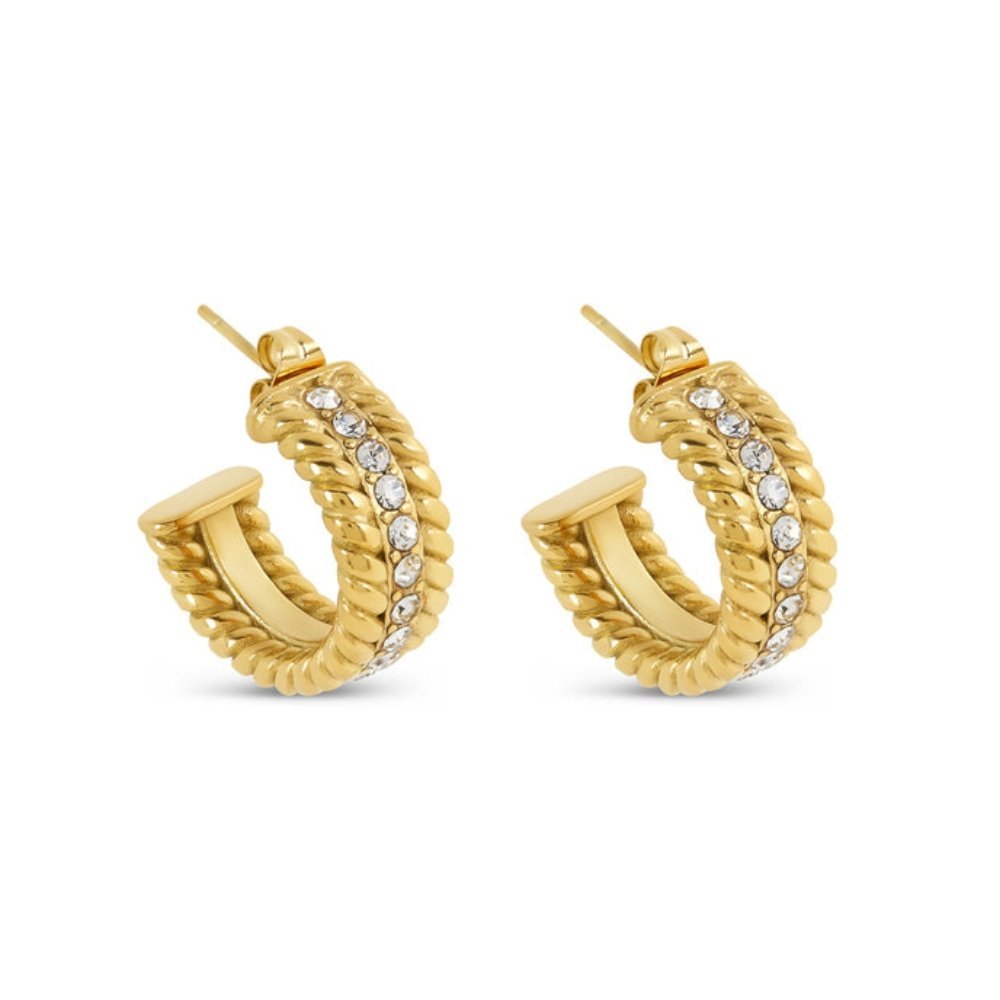 Brinco de Argola Duo Love Banhado em Ouro 18k