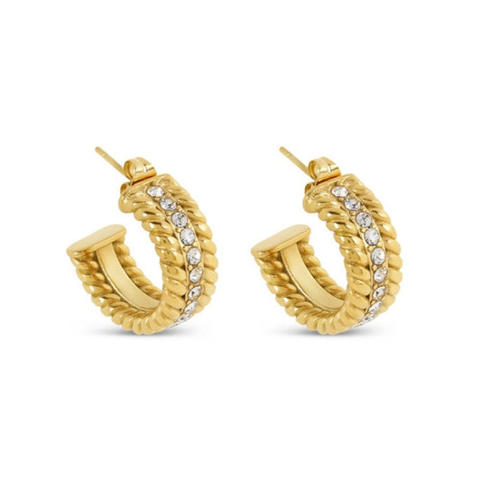 Brinco de Argola Duo Love Banhado em Ouro 18k