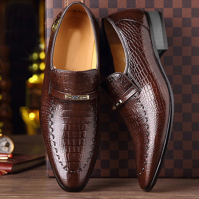 Sapato Social Masculino Mocassim de Couro - Aligator Style
